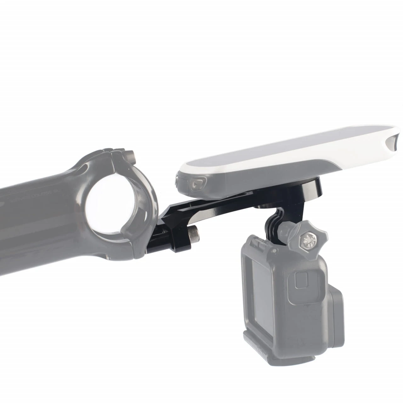XON Universal-Vorbauhalter Combo CNC-Alu Für Garmin / Wahoo Fahrradcomputer + GoPro 1 XON Universal-Vorbauhalter Combo CNC-Alu Für Garmin / Wahoo Fahrradcomputer + GoPro