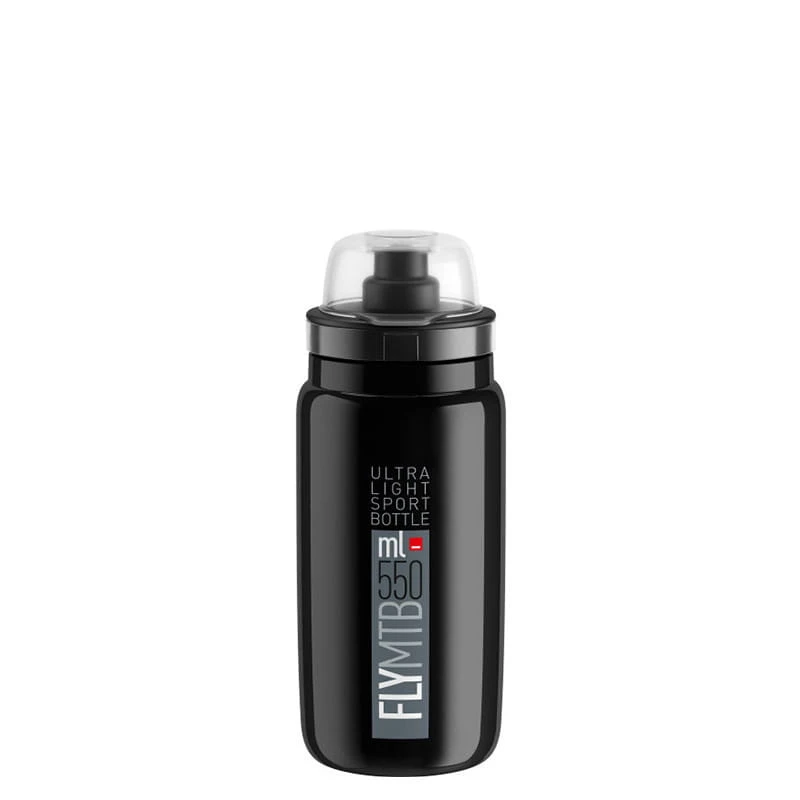 Elite Trinkflasche Fly MTB 550 Ml Schwarz-Grau 1 Elite Trinkflasche Fly MTB 550 Ml Schwarz-Grau